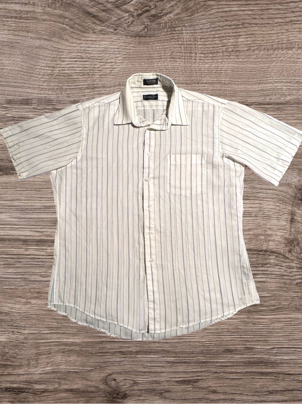 Vintage 80s Christian Dior Monsieur
Striped Button Down Shirt